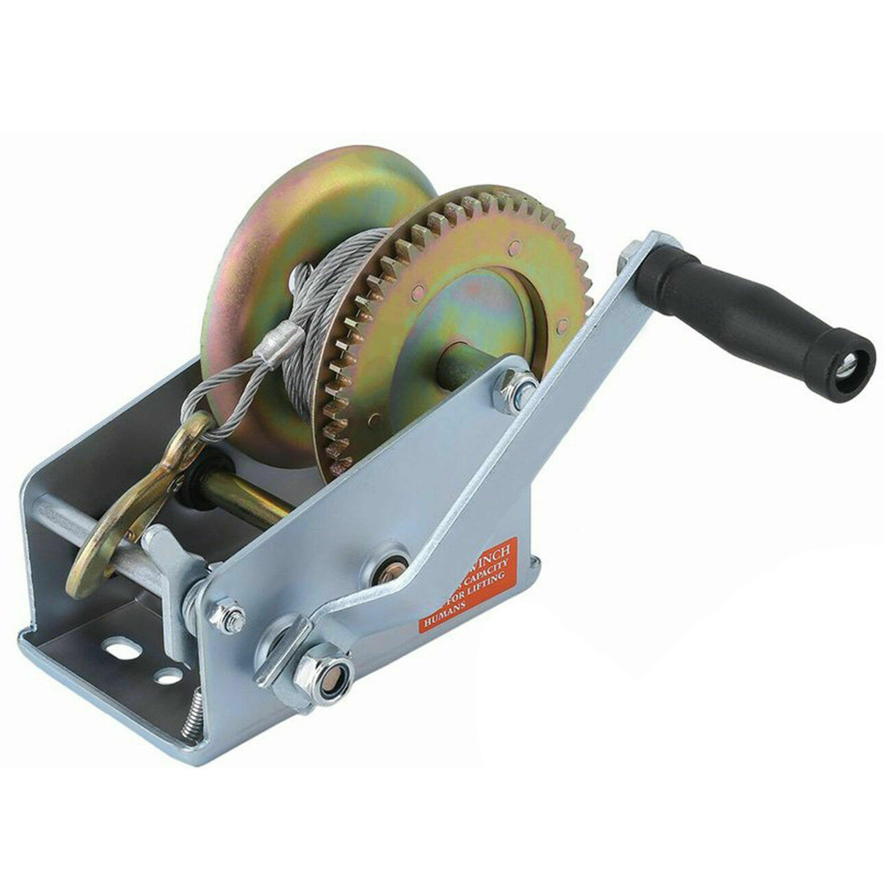 2500LBS 1134KG Cable Hand Winch Manual Steel Rope Winch Boat Trailer