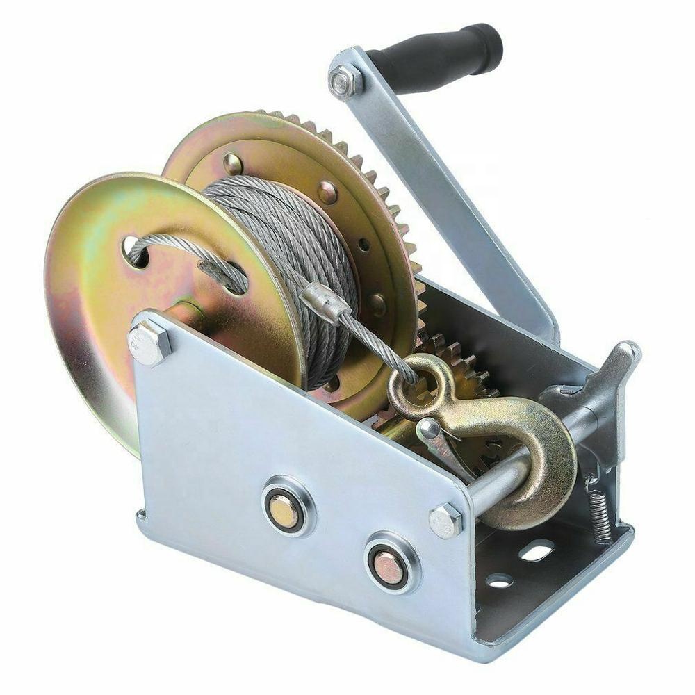 2500LBS 1134KG Cable Hand Winch Manual Steel Rope Winch Boat Trailer